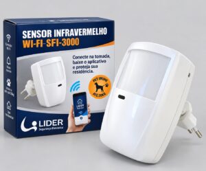 Sensor de Alarme Infravermelho SPI9000 Wi-Fi com Aviso no Celular – LIDER